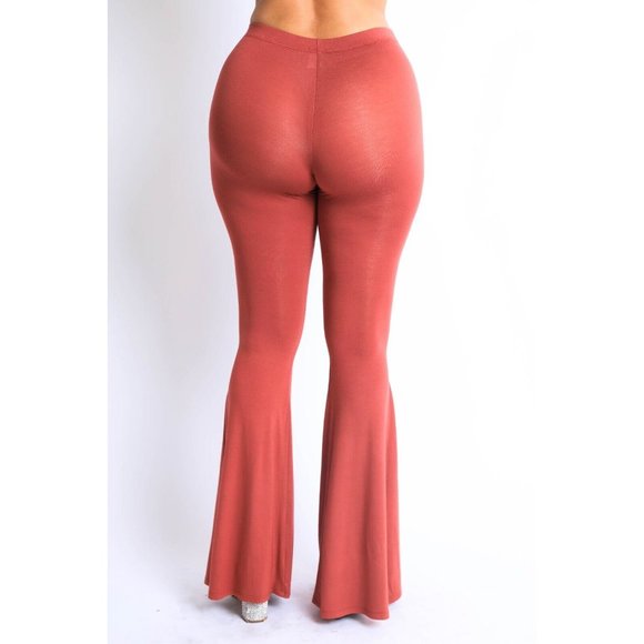 Women's Buttery Soft High Waisted Wide Leg Flared Bell Bottom Pants Yoga Dance - Picture 6 of 10